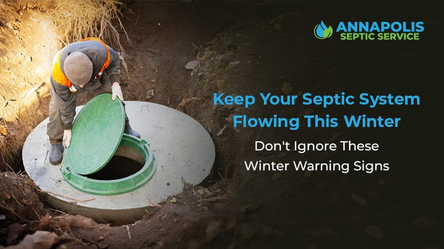 Signs of septic system issues during winter.