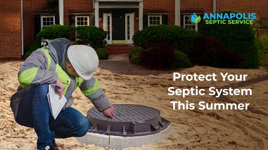 Homeowner scheduling residential septic pumping service in Annapolis for summer savings