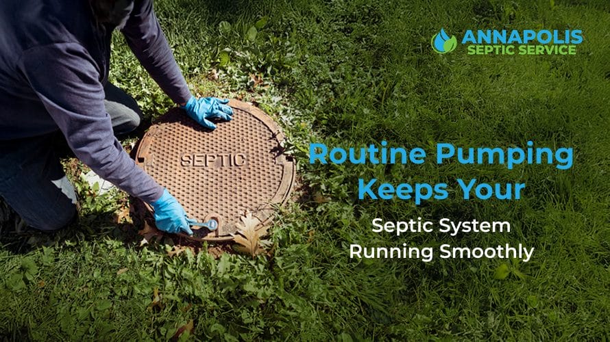 Technician performing residential septic tank pumping