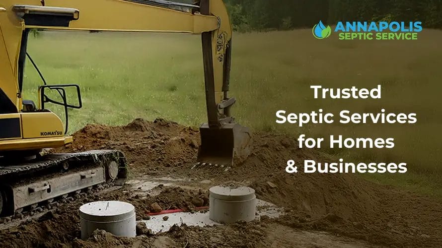 Technician inspecting and maintaining a residential septic system
